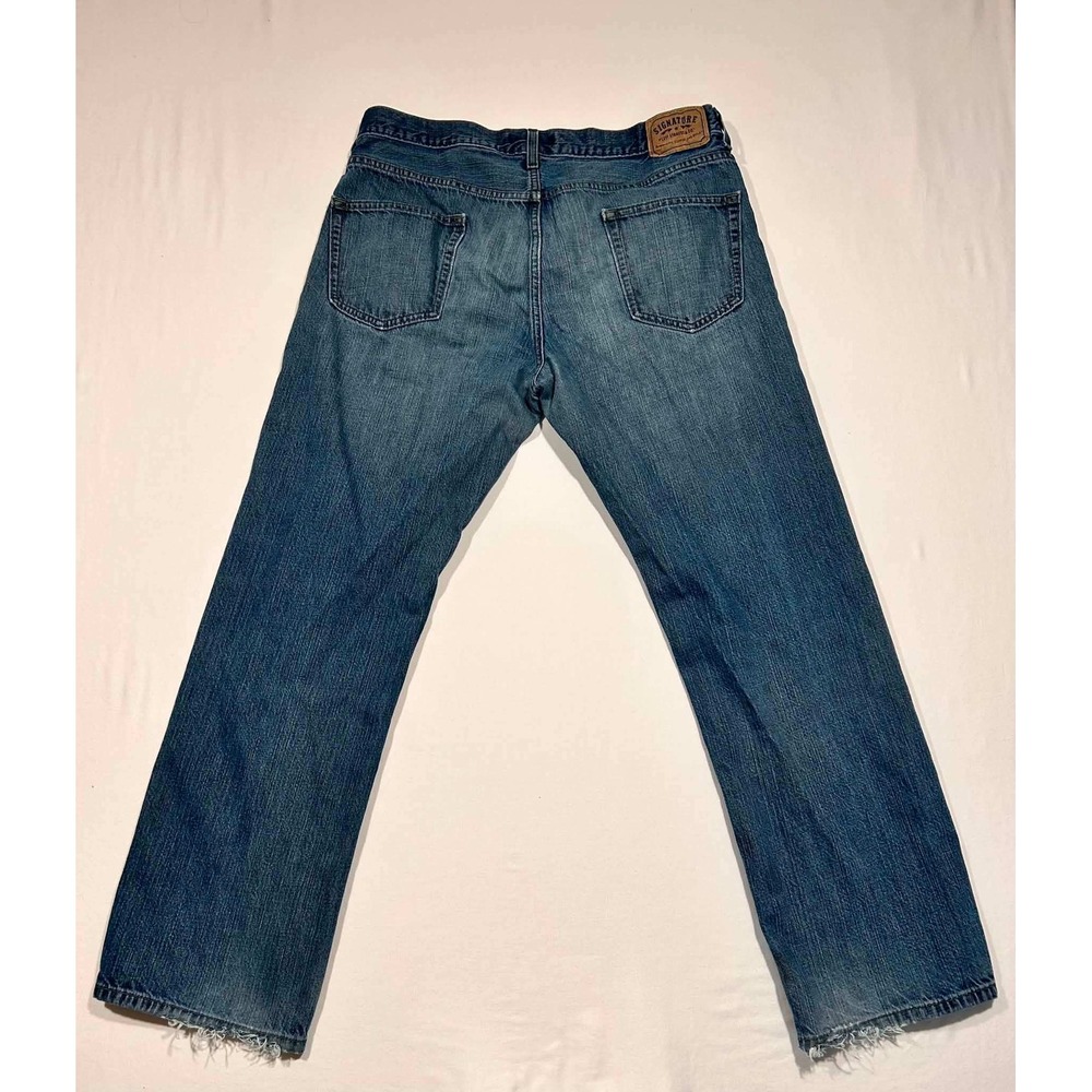 Signature by Levi Strauss & Co Mens Straight Leg Jeans Blue Denim 36x32 - Picture 7 of 10